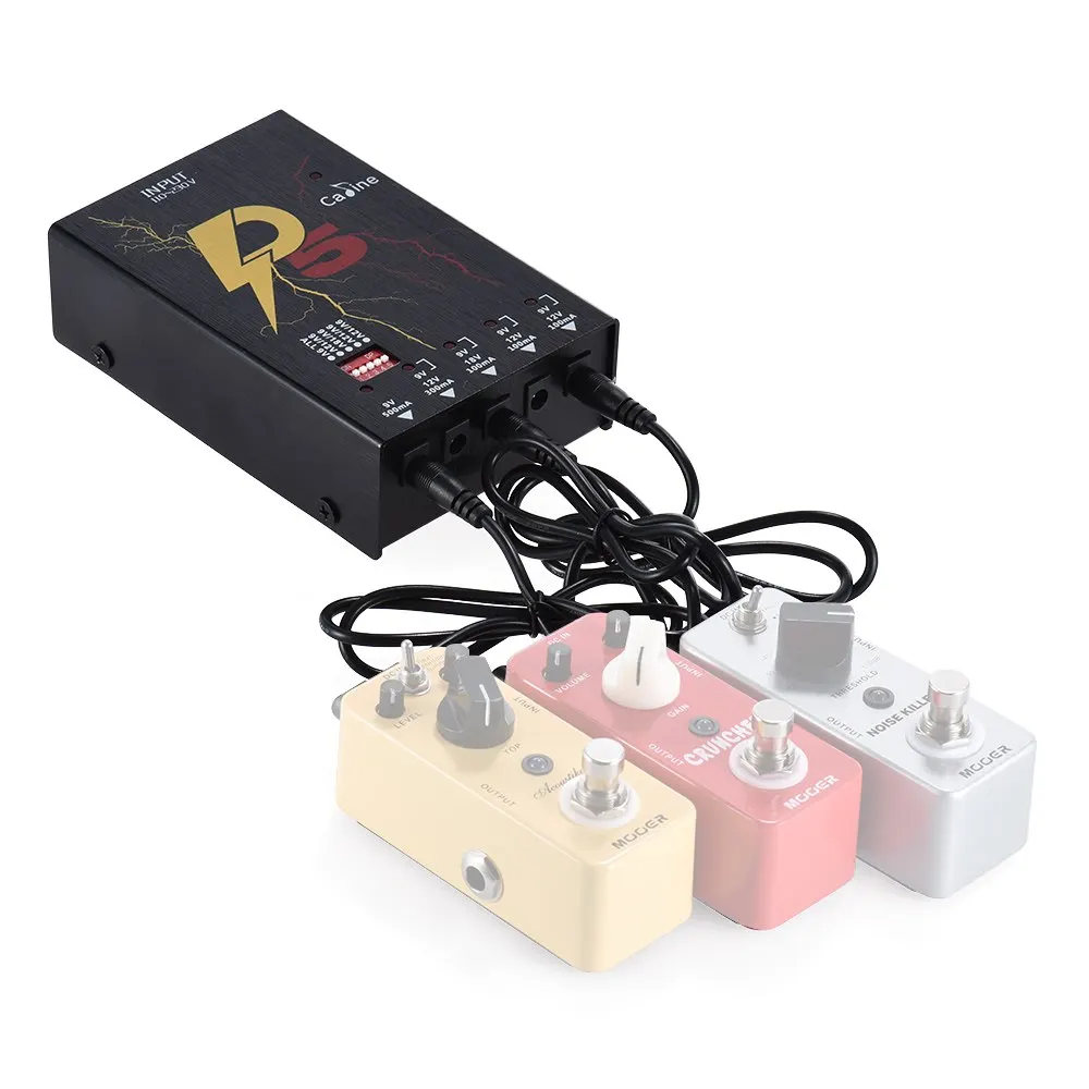 

Caline P5 Guitar Effect Power Supply Station 5 Isolated DC 9V 12V 18V Outputs with Short Circuit Protection