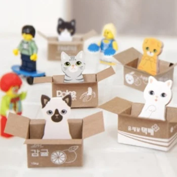 

Cute carton cat small and convenient stickers refrigerator stickers desk cabinets warm reminder message school office stationery
