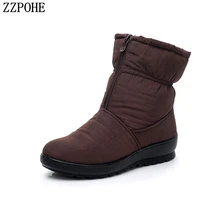 ZZPOHE High Quality Women Boots 2018 Fashion Women Waterproof Warm Fur Winter Shoes Woman Casual Ankle Snow Boots Mother Shoes цена ZZPOHE High Quality Women Boots 2018 Fashion Women Waterproof Warm Fur Winter Shoes Woman Casual Ankle Snow Boots Mother Shoes цены онлайн