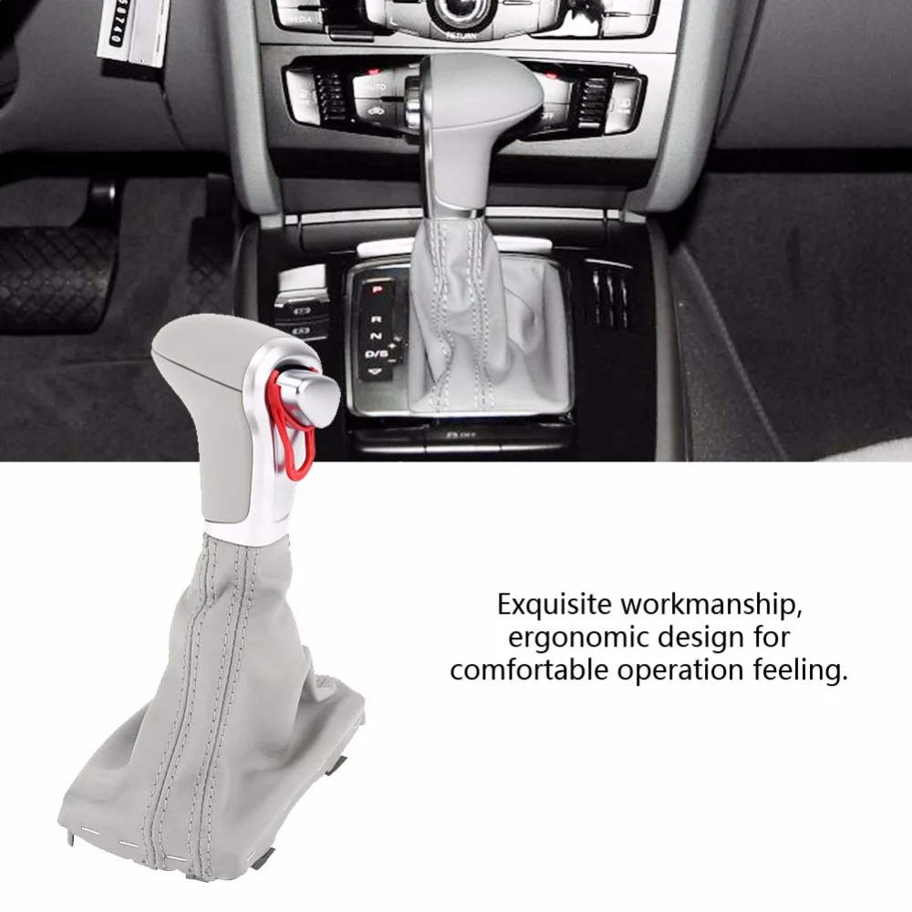 Car Gear Shift Stick Knob+ Gaiter Boot Cover DSG S-Tronic for Audi B8 A4 A5 Q5 2009- 8KD 713 139B AOE