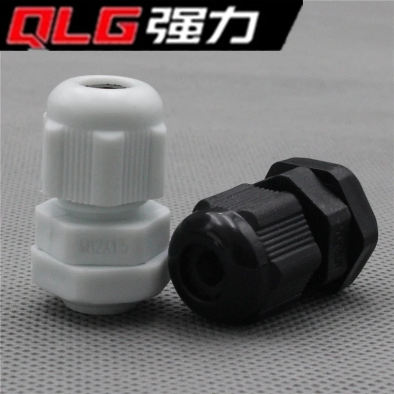1piece M12*1.5 Waterproof Nylon Plastic Cable Gland Connector for 3-6.5mm Cable black color IP68 Factory