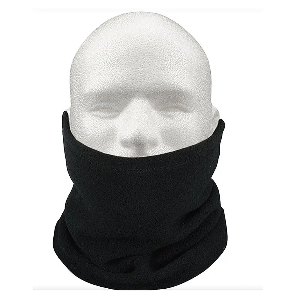 Горячее предложение унисекс 3-в-1 многоцелевой из Полар-флиса снуд шапка Для женщин Для мужчин шею одежда шарф Шапка Балаклава черный Цвет
