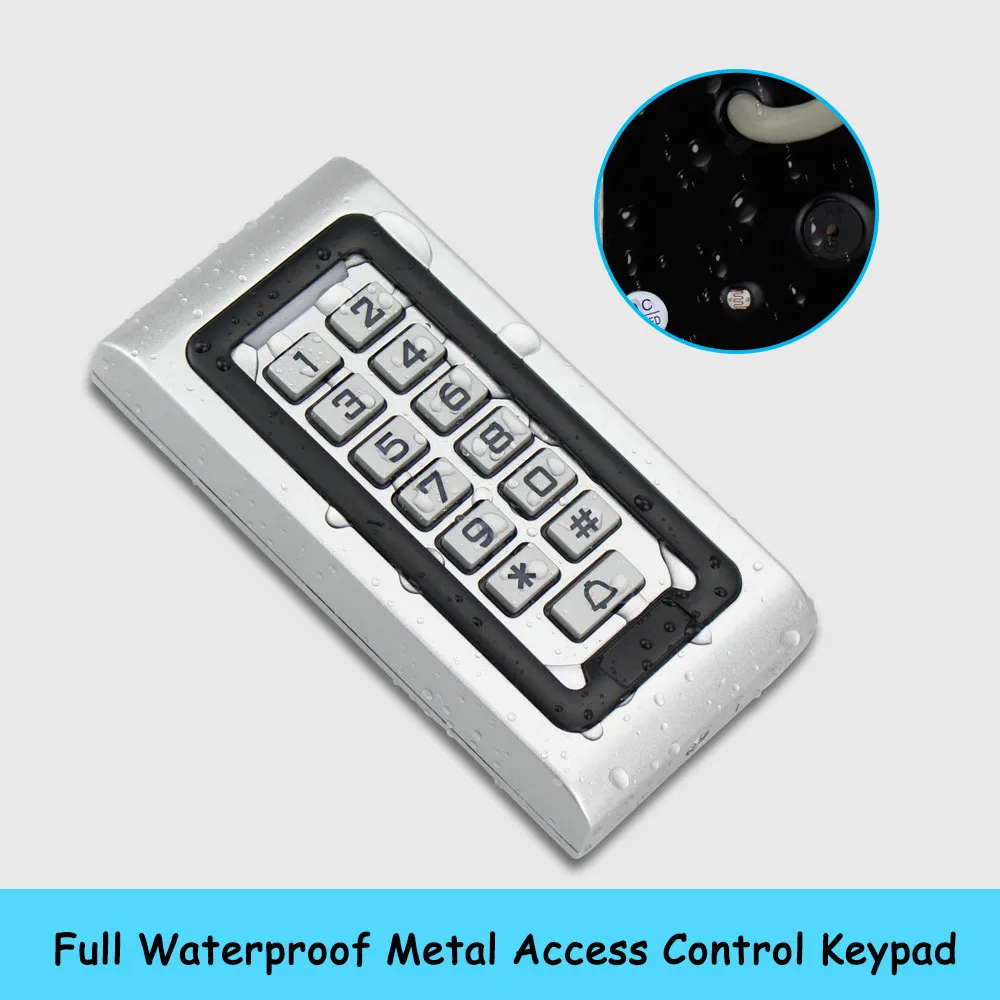 IP68 водонепроницаемая система контроля доступа комплект 125 кГц RFID Клавиатура металлическая доска+ Электрический замок+ дверной выход переключатель+ источник питания для улицы