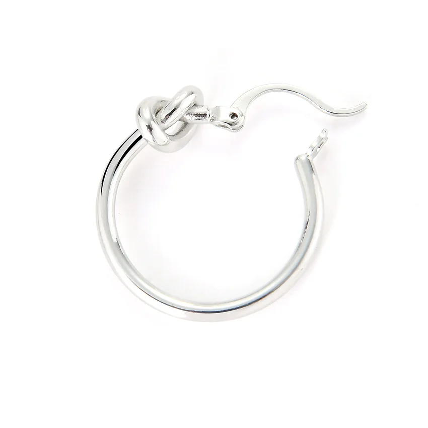 Новые модные золотые серебряные серьги с узлом, серьги-кольца для ушей, серьги-кольца, простые серьги с завязками, металлические круглые серьги-клипсы