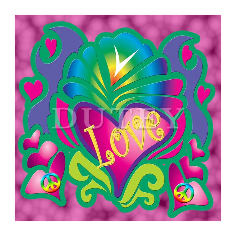 5D Diamond Embroidery Peace And Love Diy Painting Full Square Mosaic Home Decoration LK1 | Дом и сад
