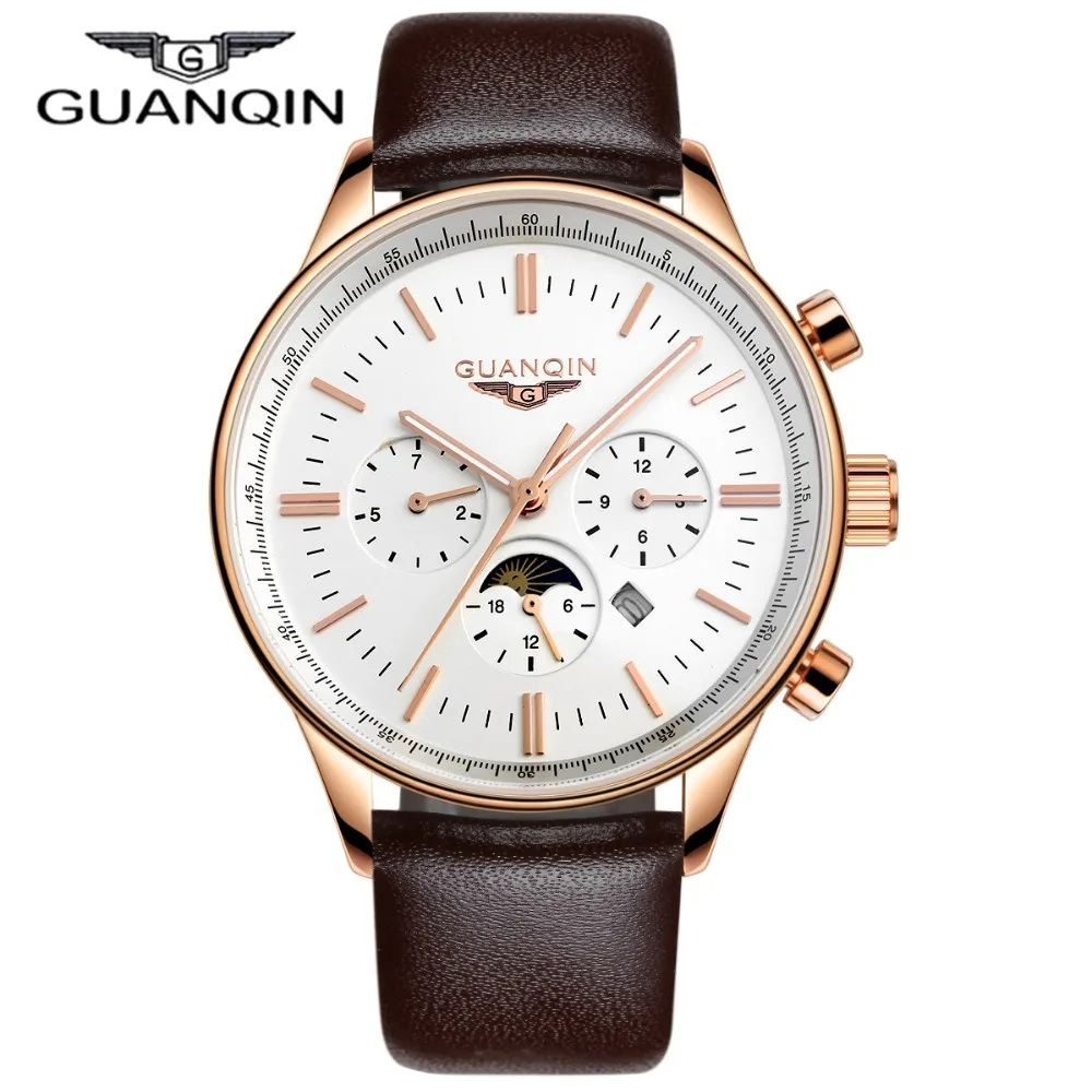 

Fashion Watches Men Luxury Top Brand GUANQIN Quartz Watch Men's sport casual Wristwatch relogio masculino relojes gold black