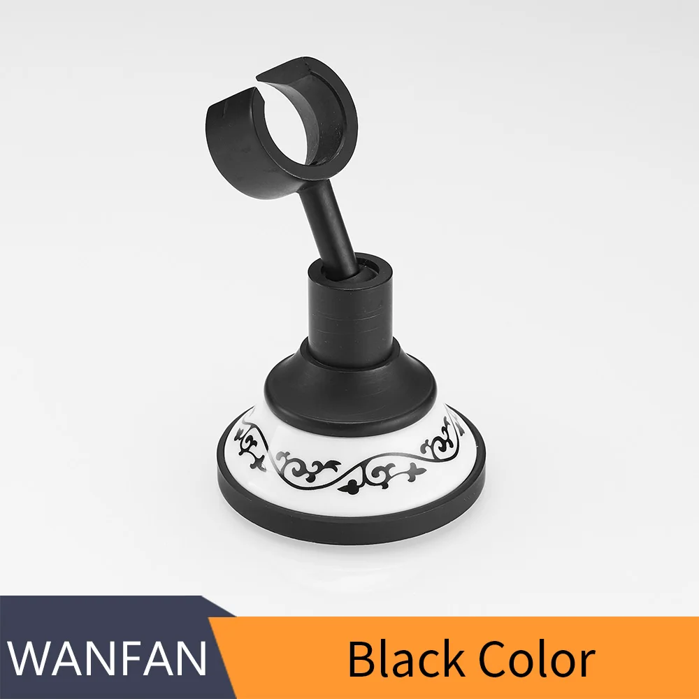 Монтажный кронштейн для душа черный латунный поворотный ручной держатель для душевой головки стойка для ванной части Аксессуары для ванной HJ-0536R - Цвет: Blazk