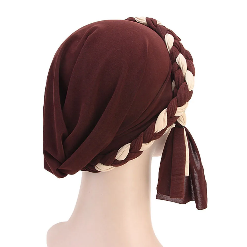 Женская мусульманская раковая химиотерапия шляпа тюрбан крышка волос выпадение головной платок зимние шапки для женщин зимняя шапка