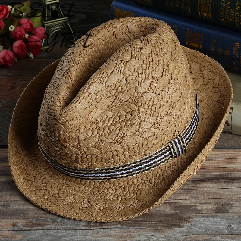 Новая коллекция весна и лето мужская повседневная hat джаз руки дышащий соломы пляж шляпа шляпа солнца шапка прилив