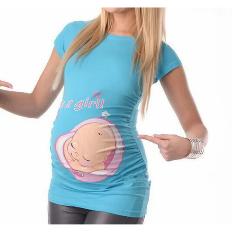 Топ для кормления; Одежда для беременных; забавная футболка; Рождественская Одежда для беременных женщин; летняя футболка для беременных женщин - Цвет: blue