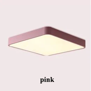 Скандинавский многоцветный квадратный сплав светодиодный потолочный светильник s гостиная приложение затемняемый Светодиодный потолочный светильник спальня светодиодный потолочный светильник светильники - Цвет корпуса: pink