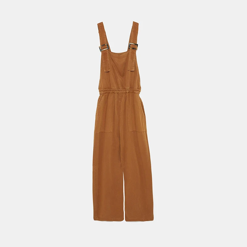 Europe and the United States spring new wide leg pants loose casual jumpsuit solid color sling waist pants ST-2969001 Europe and the United States spring new wide leg pants loose casual jumpsuit solid color sling waist pants ST-2969001