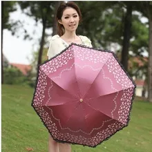 Женский летний зонтик, солнцезащитный, UPF> 50+, Девы зонтик, 8 ребер, черное покрытие, карманный зонтик, УФ-защита, арочная шнуровка