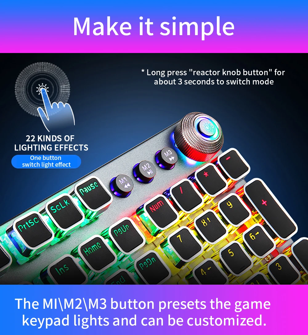 Игровая клавиатура Механическая клавиатура синий переключатель Проводная клавиатура RGB подсветка игровая механическая клавиатура для компьютера геймера