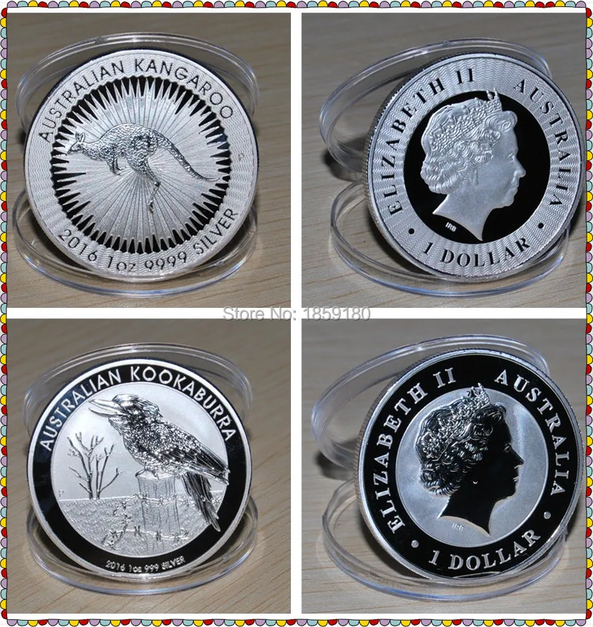 Mix 2 x 1 oz Silver coin - 2016 Australian Kangaroo + Kookaburra Sliver Coin | Дом и сад