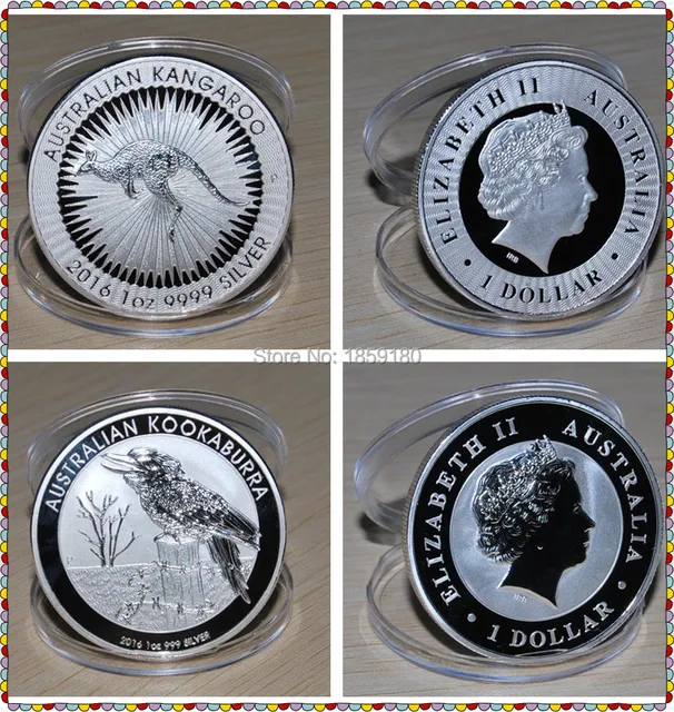 Mix 2 X 1 Oz Silver Coin 2016 Australian Kangaroo Kookaburra Mix 2 X 1 Oz Silver Coin 2016 Australian Kangaroo Kookaburra Sliver
