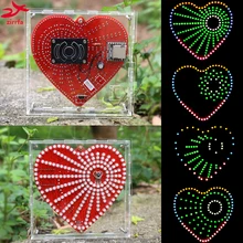 New mp3 music player heart-shaped lights cubeed,Music spectrum kit ,led electronic diy kit sound control electronic crystal column making light of cubic led diy producing sound music spectrum parts kit