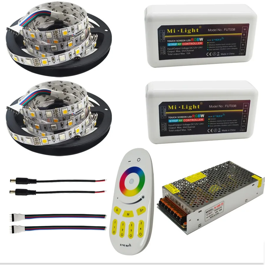  10M 15M 20M DC12V 5050 RGBW RGBWW Led Strip Flexible Waterproof LED Lights + 2.4G RGBW Led Controll - 32691337292