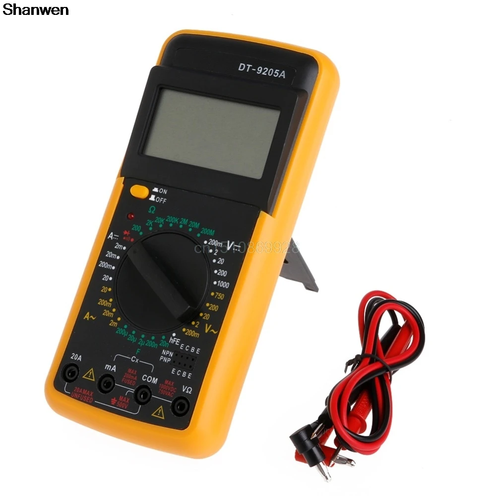 

Digital Multimeter DT-9205A Multimeter LCD AC/DC Ammeter Resistance Capacitance Tester M126 hot sale