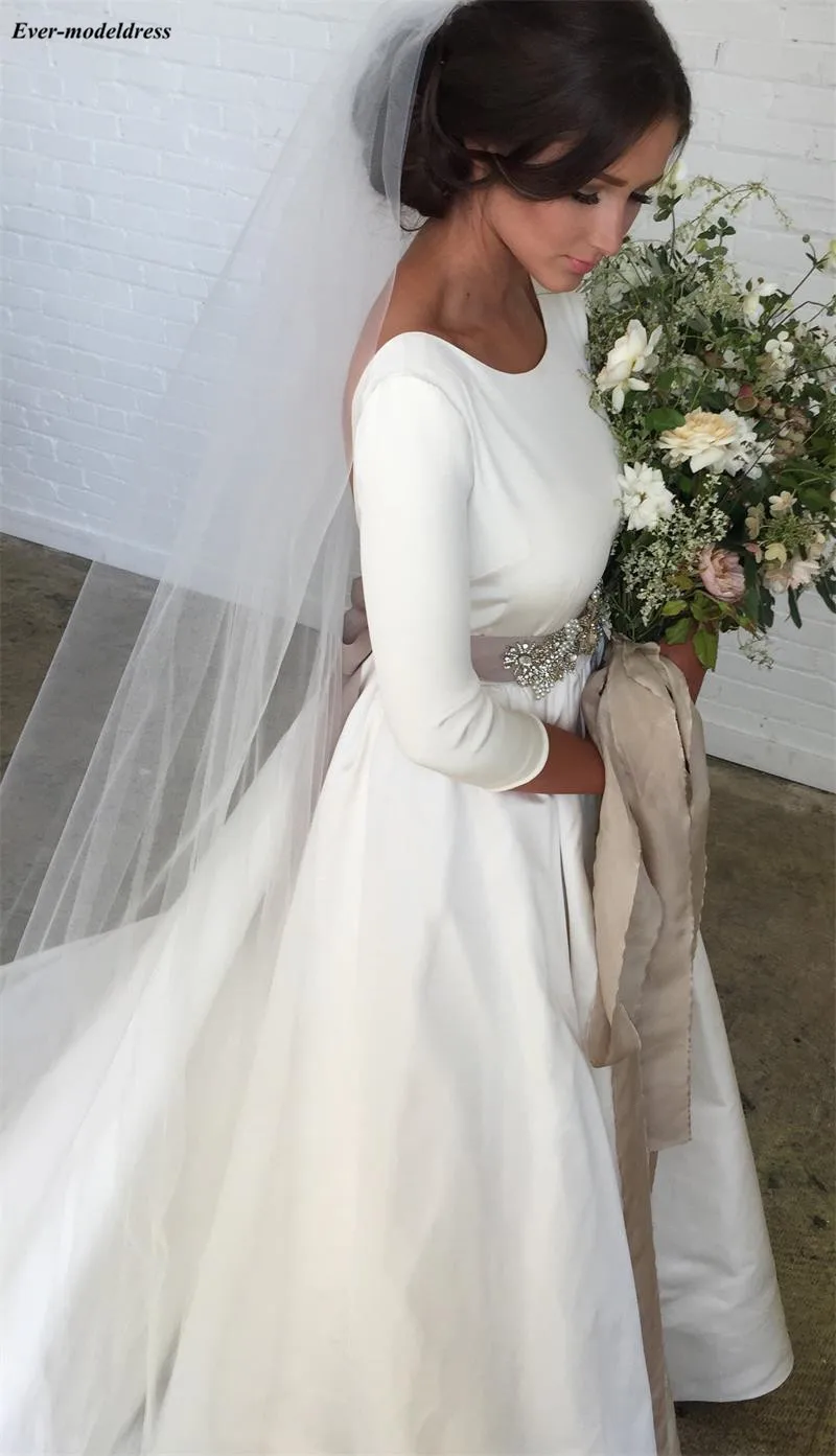 34-sleeves-satin-wedding-dresses-with-beaded-crystals-belt-2_