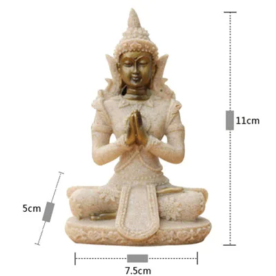 Ермакова Таиланд песчаник статуя Будды фэншуй удача индуистская скульптура ручной работы медитация Будда Статуэтка украшение дома - Цвет: S31