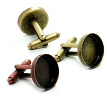 

16mm 8pcs High Quality Copper Cufflinks Blank Base,Fit 16mm Glass Cabochons Jewelry Making Clothing & Accessories