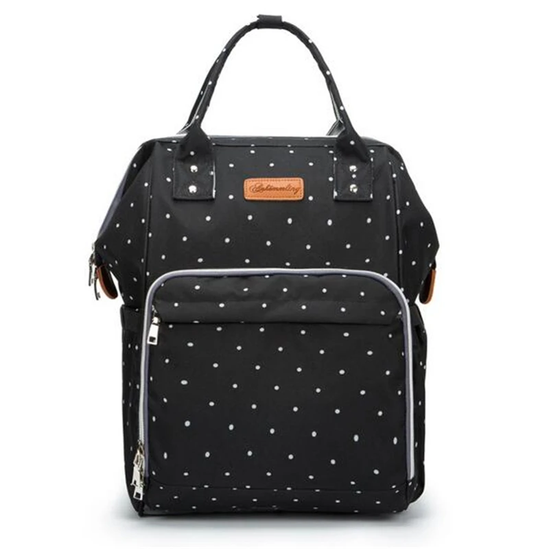 Nursing Bag Mummy Maternity Nappy Brand Large Capacity Baby Bag Protable Travel Backpack Stroller Handbag Nursing Bag Baby Care - Цвет: black dots