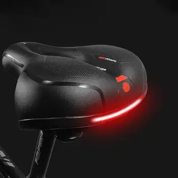 

Bicycle Saddle with Tail Light Thicken Widen MTB Bike Saddle Soft Comfortable Bike Hollow Cycling Bicycle Saddle Waterproof Bike