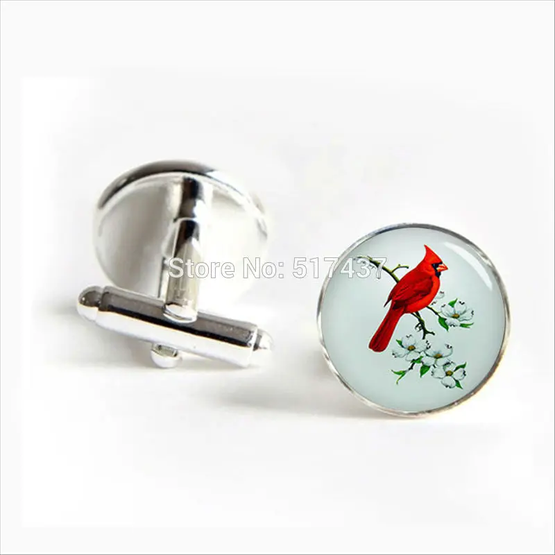 2017 оптовая продажа красные запонки Cardinal модная стеклянная запонка для рубашки