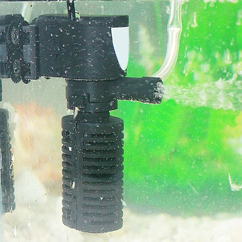 

3 in 1 Filter Internal Pump Fish Tank Oxygen Submersible Multi-function US Plug Mini Aquarium 220V Sale Newest