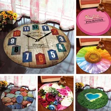 Минималистичный коврик с принтом сладкой розы, ковры для гостиной, спальни, комнаты в потертом стиле, декоративные круглые ковры для детских комнат