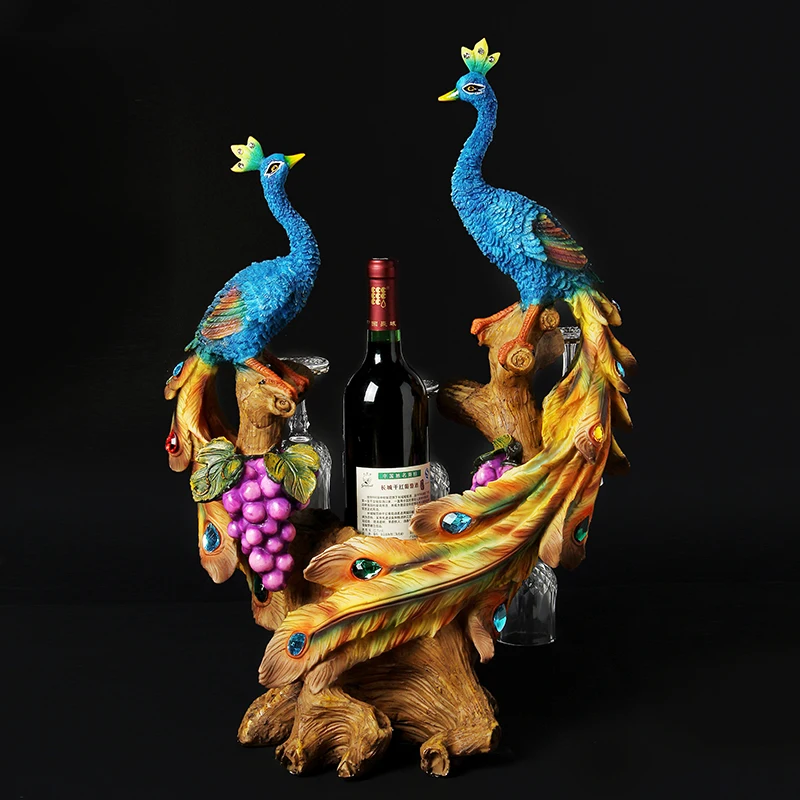 Fashion lovers peacock ktv wine rack home decoration wedding gifts on