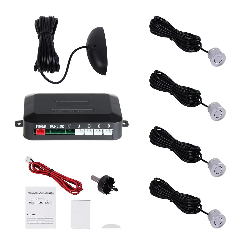 Cheap 12V Auto Parktronic LED Parking Sensor With 4 Sensors Reverse Backup Car Parking Radar Monitor Detector System Backlight Display