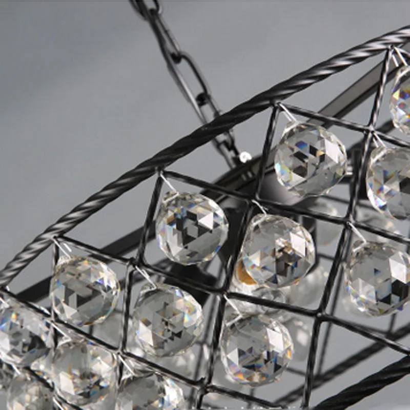 Черный железный роскошный круговой креативный современный подвесной светильник с кристаллами модные лампы Led Chiip для Dinging Room Bar домашний светильник ing