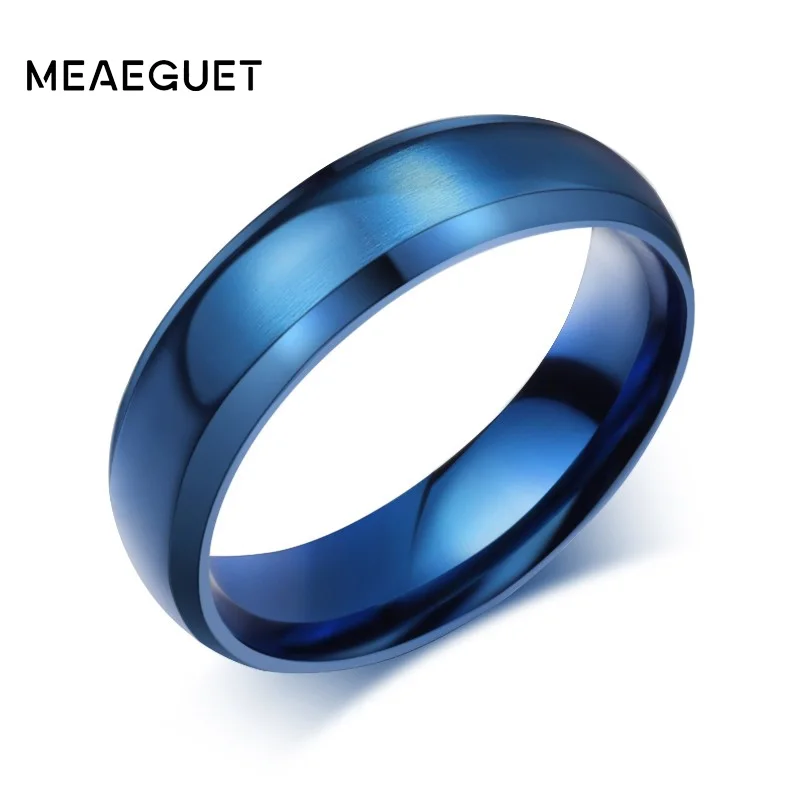 Meaeguet Simple Ring Stainless Steel Rings For Men Women Finger Jewelry Classic Wedding Engagement Wedding Bands