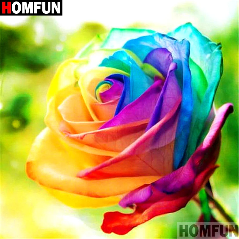 

Homfun Full Square/Round Drill 5D DIY Diamond Painting "Colored flower" 3D Embroidery Cross Stitch Home Decor Gift A11835