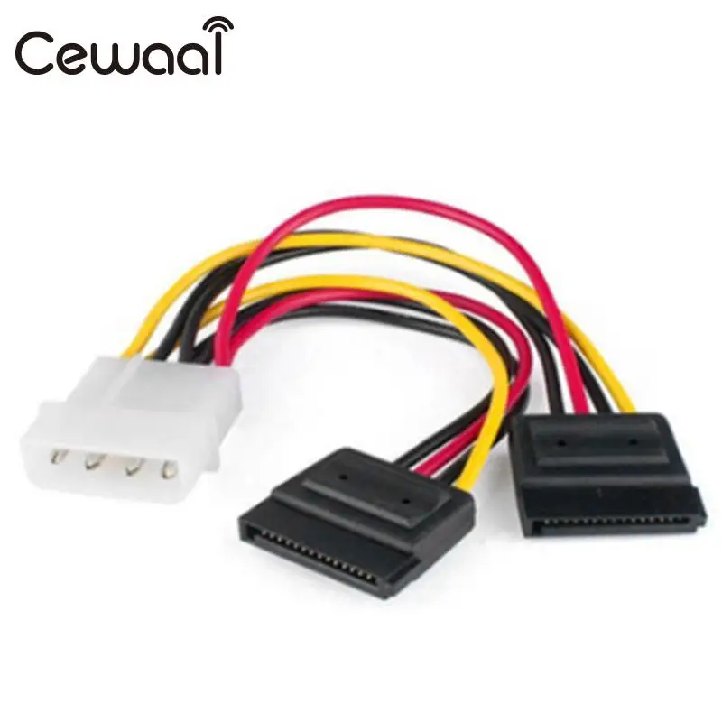 

CEWAAL Molex To SATA Power Y Splitter Dual Hard Drive Cable Adapterr 2 Way 4 Pin IDE Molex To 2x 15 Pin Power Adapter Cable