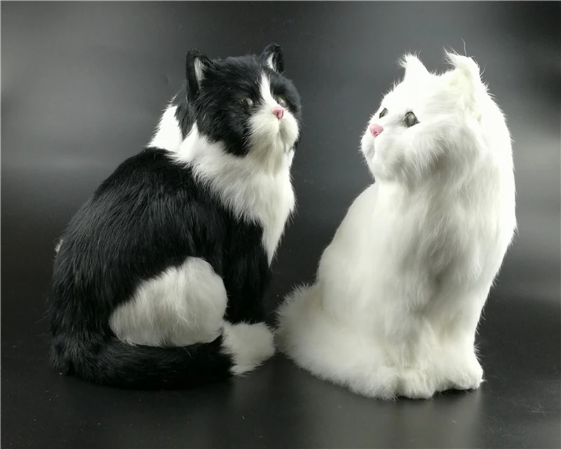 simulation cat plush animal toy realistic cat doll home desktop decoration gift pet kitten model fake cat 27X17X10cm DY80037 (3)