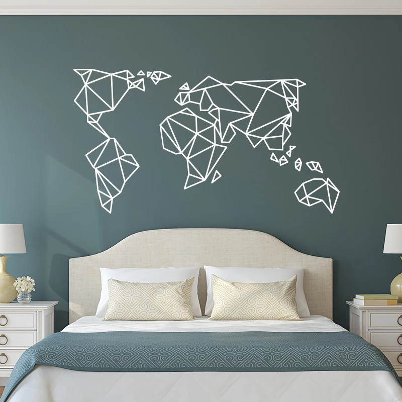 Оригами карта мира наклейки на стену домашний декор виниловая наклейка на стену креативный узор Съемная Фреска для гостиной