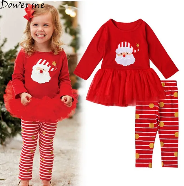 Toddler Girls Christmas Outfits Tutu Shirt+Stripe Leggings Pants Toddler Girls Christmas Outfits Tutu Shirt+Stripe Leggings Pants 2pcs Kids Santa Claus Clothing Set - Toddler Girls Christmas Outfits Tutu Shirt+Stripe Leggings Pants