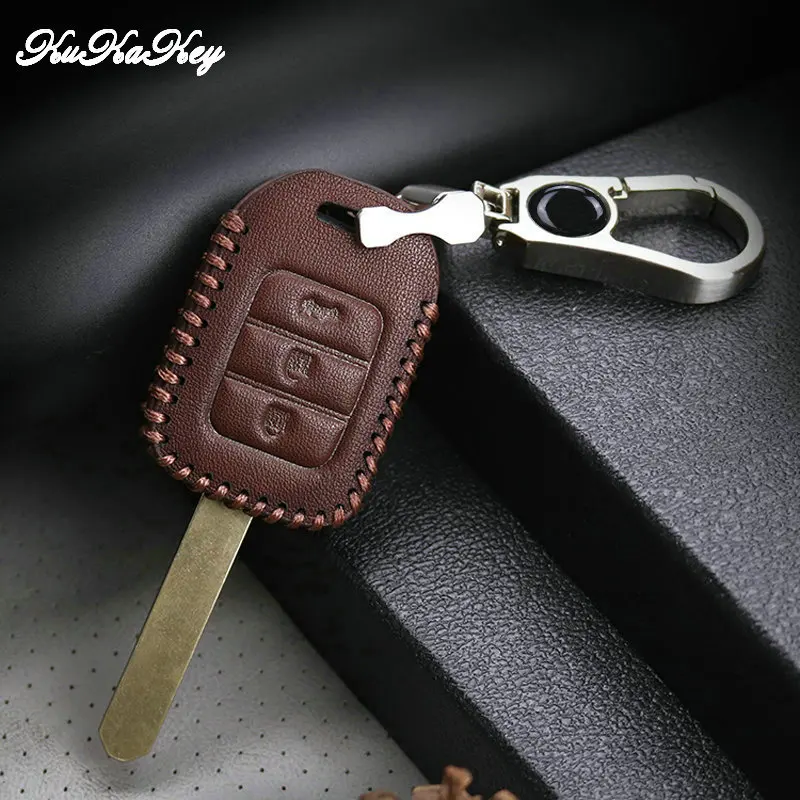 Чехол для автомобильного ключа из натуральной кожи Honda Fit odysley Civic Accord 2003 2007 City CRV 2008