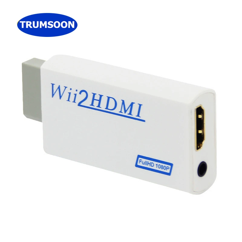 Trumsoon Wii to HDMI 3 5mm Audio Adapter Converter Support 1080P Wii2HDMI Adapter for HDTV Monitor