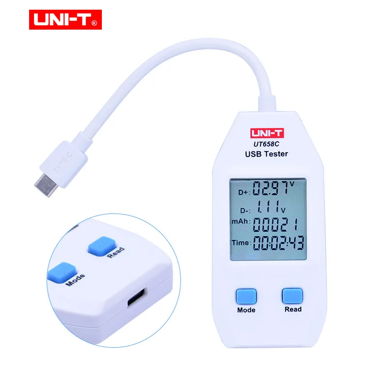 UNI-T UT658A/UT658C/UT658DUAL серия USB измеритель мощности цифровой измеритель напряжения/тока/емкости/энергии и сопротивления