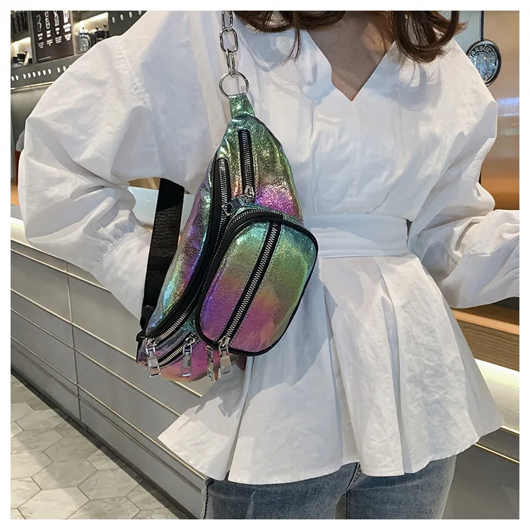 Осенняя прозрачная поясная сумка для женщин, поясная сумка 2019, хит продаж, шикарная поясная сумка в стиле панк для девушек, радужная