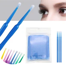100PCS Disposable Cotton Swab Micro Mascara Brush Tattoo Small Pointed Tip Cleaning Soft Swab Safe Make Up Embroidery Sticks