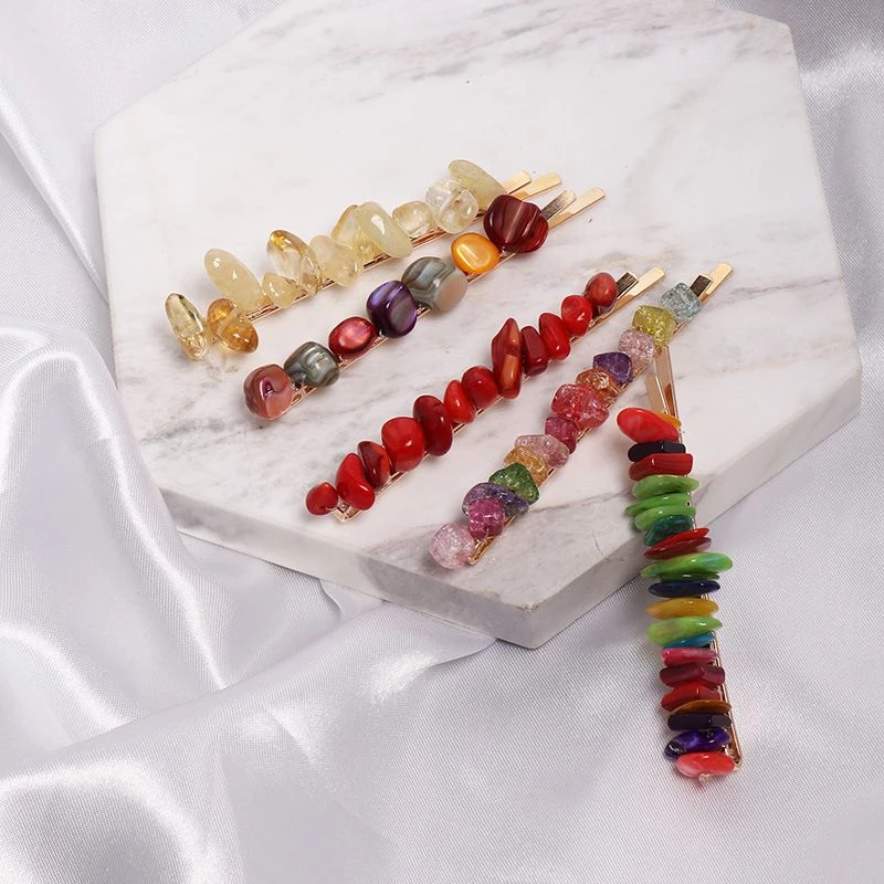 Colorful Stone Hair Pins Handmade Braided Irregular Resin Beads Hair Clips Hair Accessories For Women Girls Hair Accessories Hair Clips Pins Aliexpress