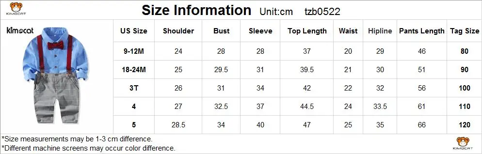 Kimocat/Одежда для маленьких мальчиков красивая рубашка с длинными рукавами в джентльменском стиле из 2 предметов+ комбинезон Одежда для младенцев комплект повседневной детской одежды для маленьких мальчиков