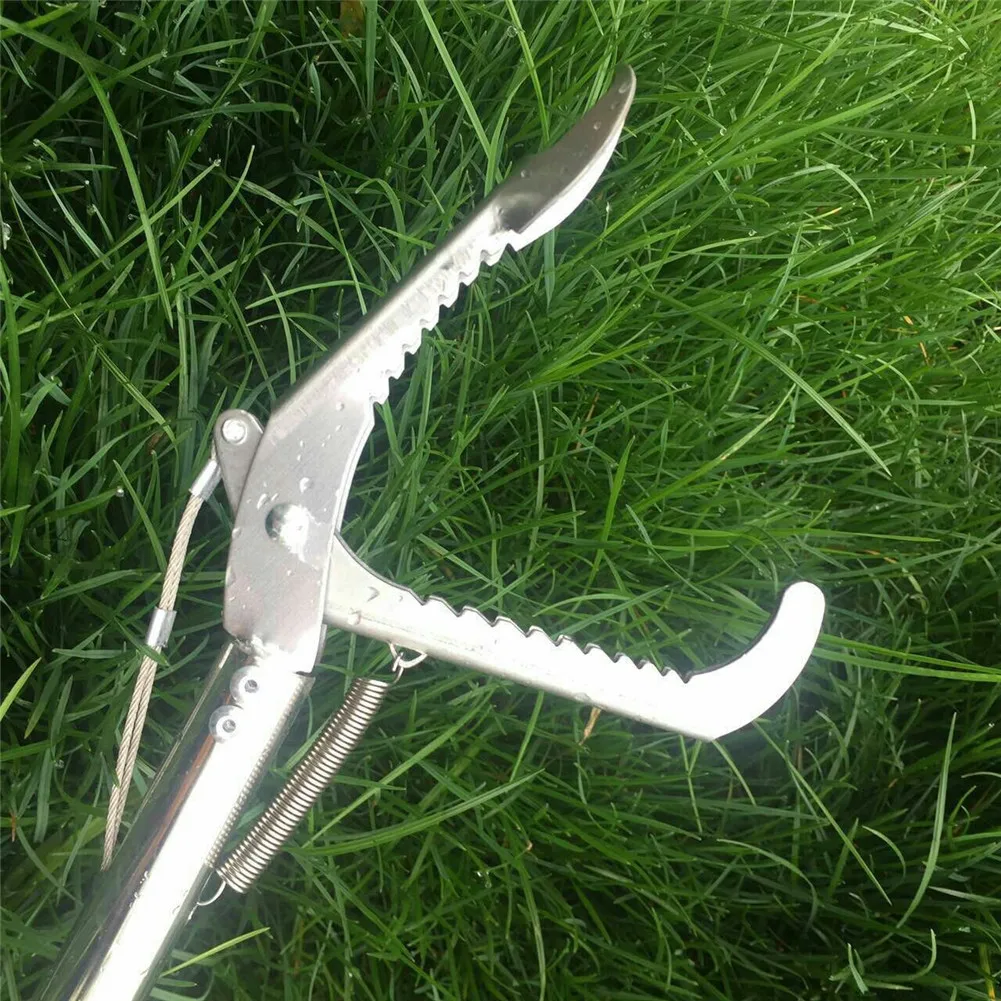 Inoxidável Cobra Alicate Dobrável Tong Vara Grabber Catcher Caça Ferramenta Aço 3 Aço inoxidável cobra alicate dobrável tong vara