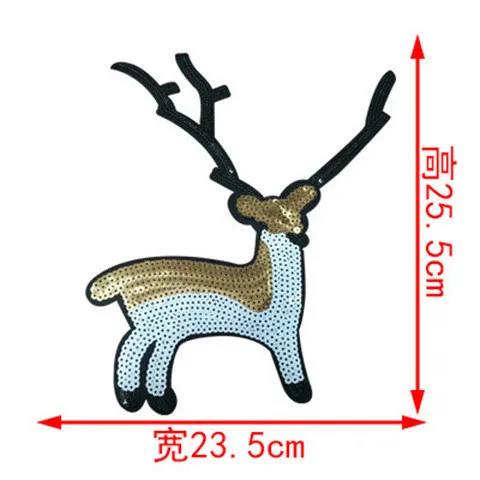 Мультфильм блёстки Рождество олень нашивки гладить на нашивки для костюмы голова оленя наклейки милые значки с животными Parches - Цвет: 5