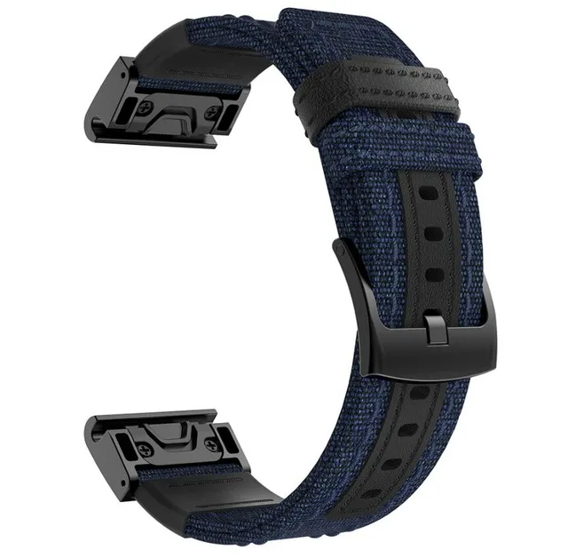 Нейлон+ кожа легко быстро подходит ремешок замена Браслет наручные часы браслет для Garmin Fenix 5 plus Forerunner 935 22 мм - Цвет: Blue